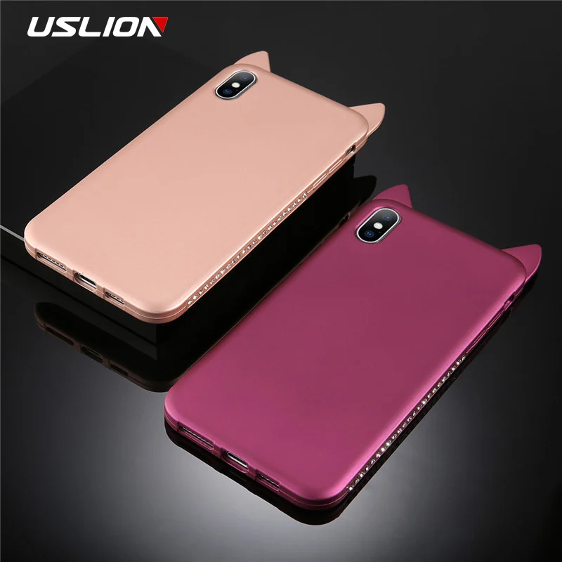 Чехол для телефона USLION Bling Diamond iPhone 6 6s 7 8 Plus мягкие ТПУ чехлы накладки X XS XR Xs Max |
