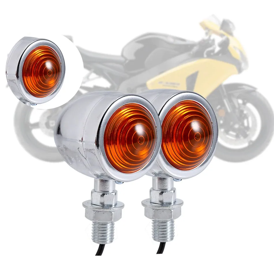 

1 Pair LED Motorcycle Bullet Turn Signals Indicator Lights Amber Blinker Flashing Motorcycle Lamp LED Spot Head Light Universal