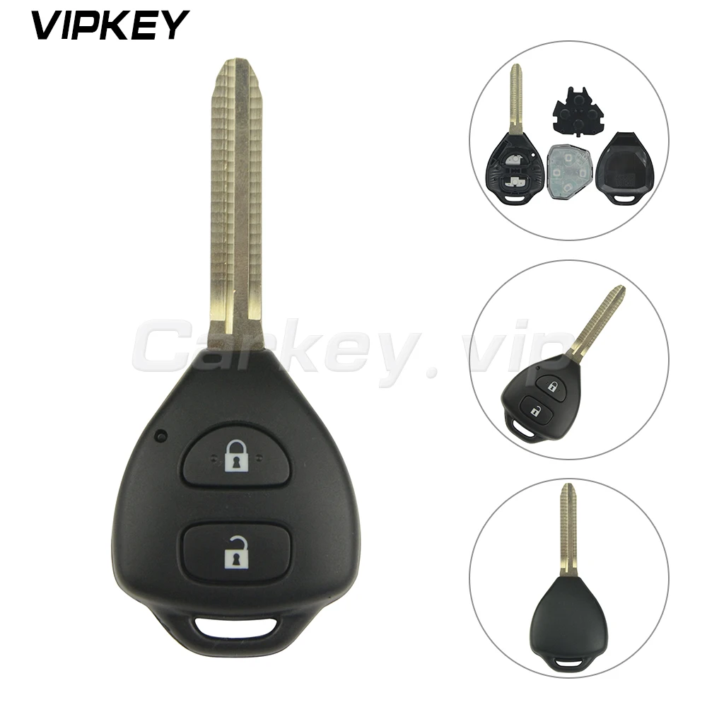 Remotekey Remote Key Fob For Toyota 2006-2011 Hilux Vigo With G Chip Car Key TOY43 Key Blade 2 Button 434mhz Car Key Replacement