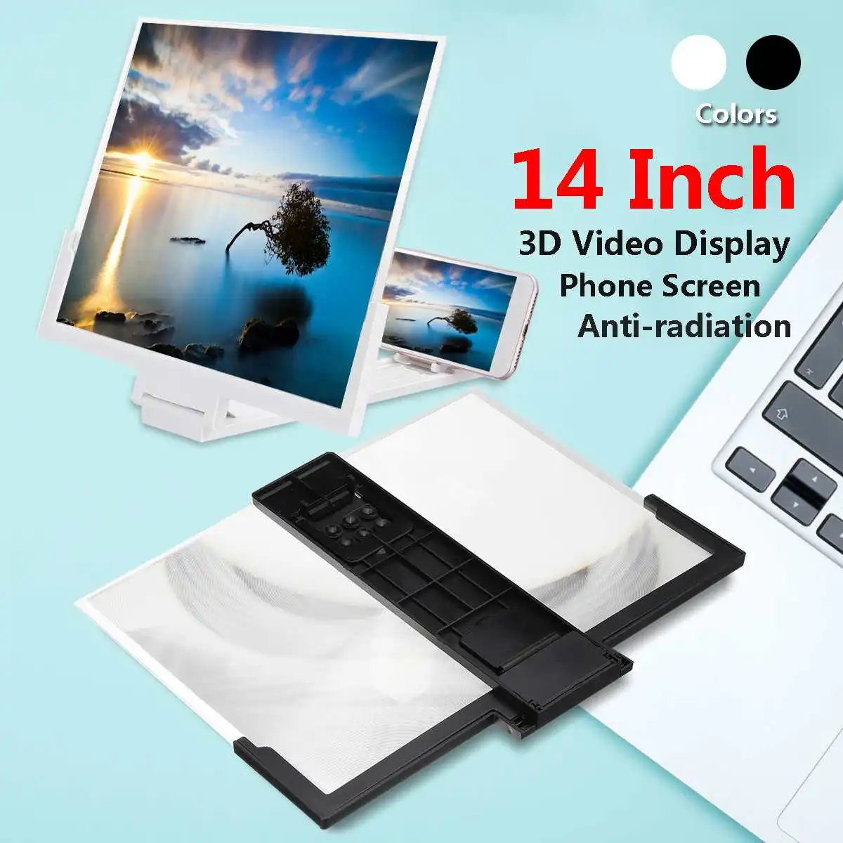 

2-3 Times 14 Mobile Phone Screen Magnifier Display 3D HD Screen Amplifier Stand Bracket Stand Holder Easy Carry Eyes Protection
