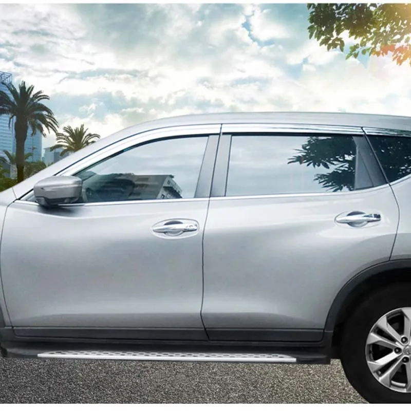 Best Price Brand New 1 Set Chrome Side Rain Guard Deflectors Vent Sun Shade Window Visors For Nissan X-trail 2014-2017
