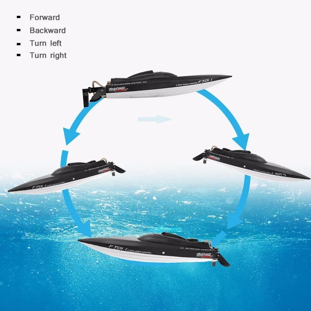 FeiLun FT011 2.4G RC Racing Boat Brushless Motor 55km/h Built-in Water Cooling System