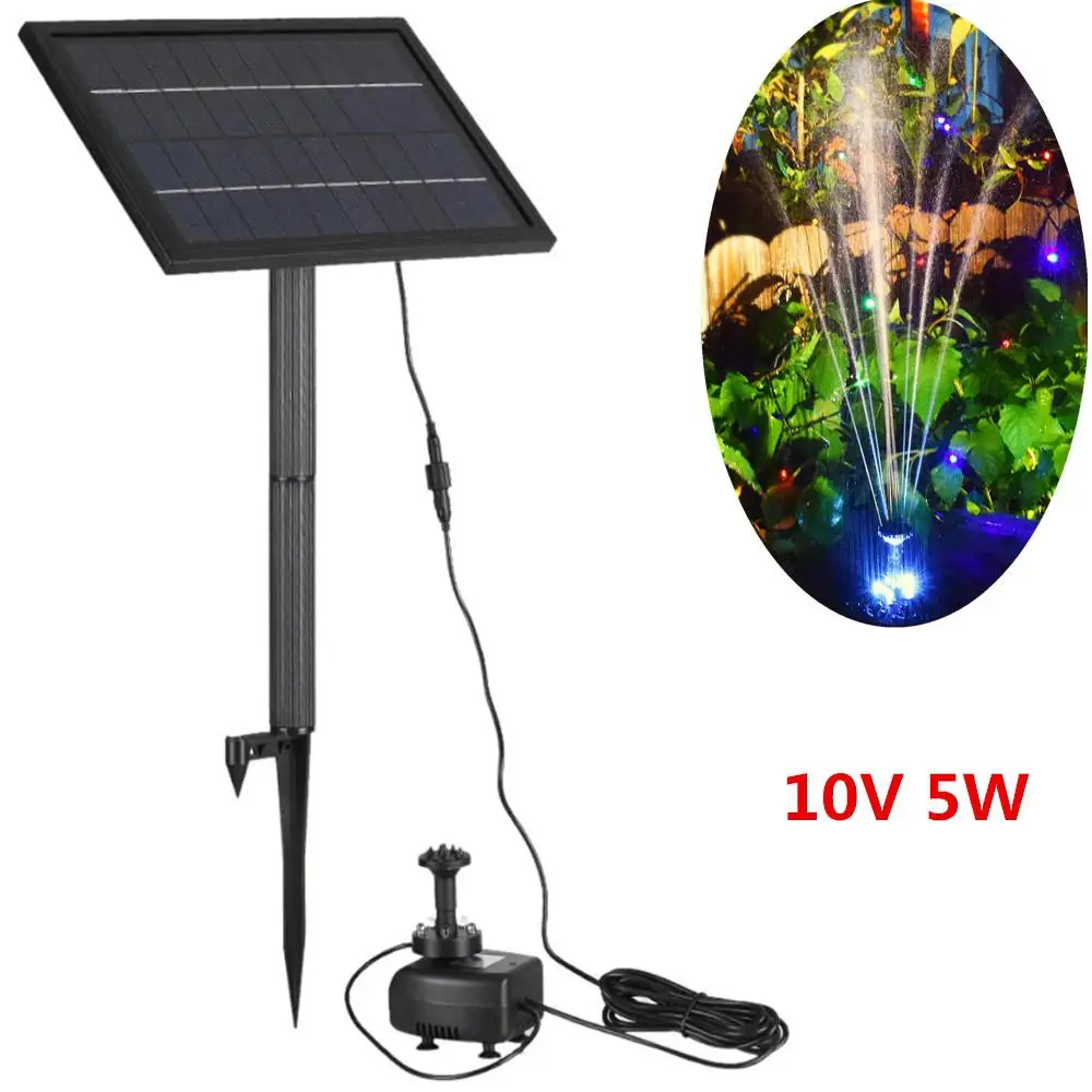 

12V 5W Solar Power Brushless Water Pump Built-in Storage Battery Remote Control Submersible LED Pump Fountain for Pond Dropship