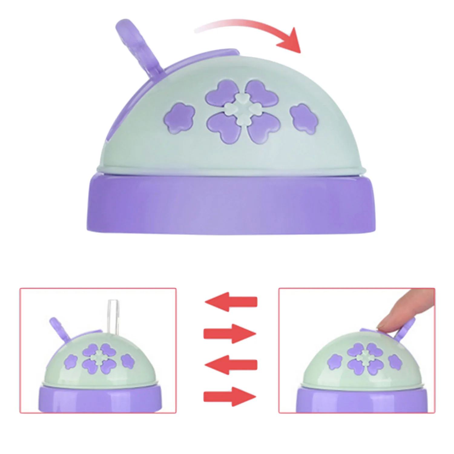 Online Silicone Bayi Pelatih Piala Botol dengan Menangani Jerami Flip Top (untuk Bayi Anak Laki laki Anak Perempuan 240 Ml 8 Oz ungu