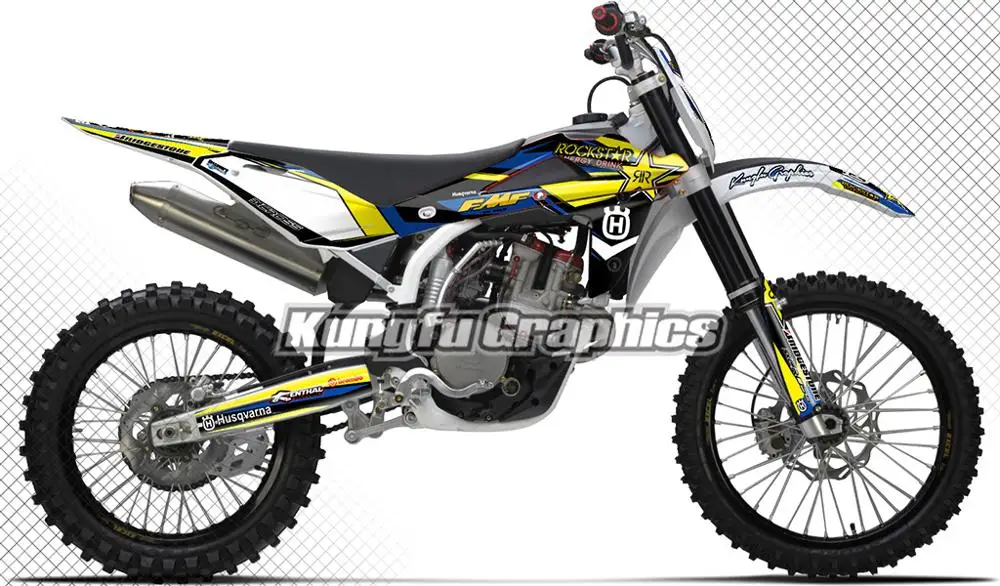 Набор виниловых наклеек KUNGFU GRAPHICS Dirt Bike Fit Husqvarna TC TE SMR TXC 250 310 450 510 2008 2009 2010 2011 2012 2013 2014