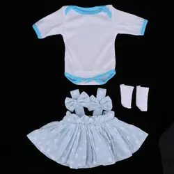 Симпатичная дюймовая кукла 17-18, костюм белый комбинезон, платье, носки, наряды для новорожденных, для девочек, кукла Accs