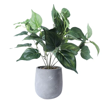 

1pc Artificial Plants Scindapsus Aureus Tropical Decorative Silk Potted Artificial Plant Fake Plant for Office Party Home Decor