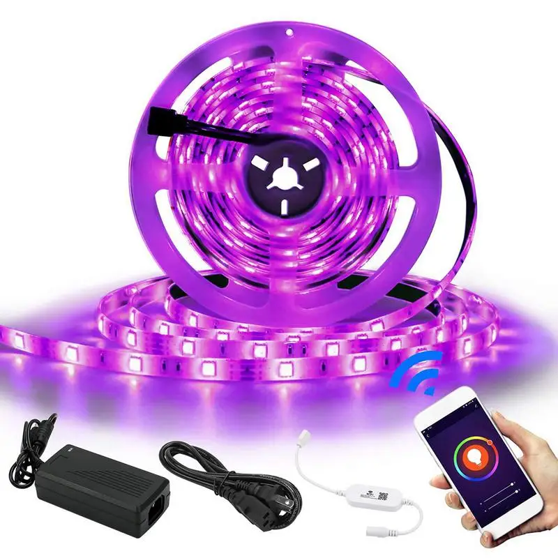 

2835 WiFi RGB LED Strip Light Remote Wireless Controller Waterproof LED Ribbon Tape Power Adapter Kit Set