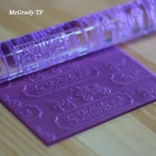 Фирменный Логотип акриловая скалка для украшения торта помадка инструменты для печенья кекс ролик тиснение инструменты для выпечки инструменты для помадки