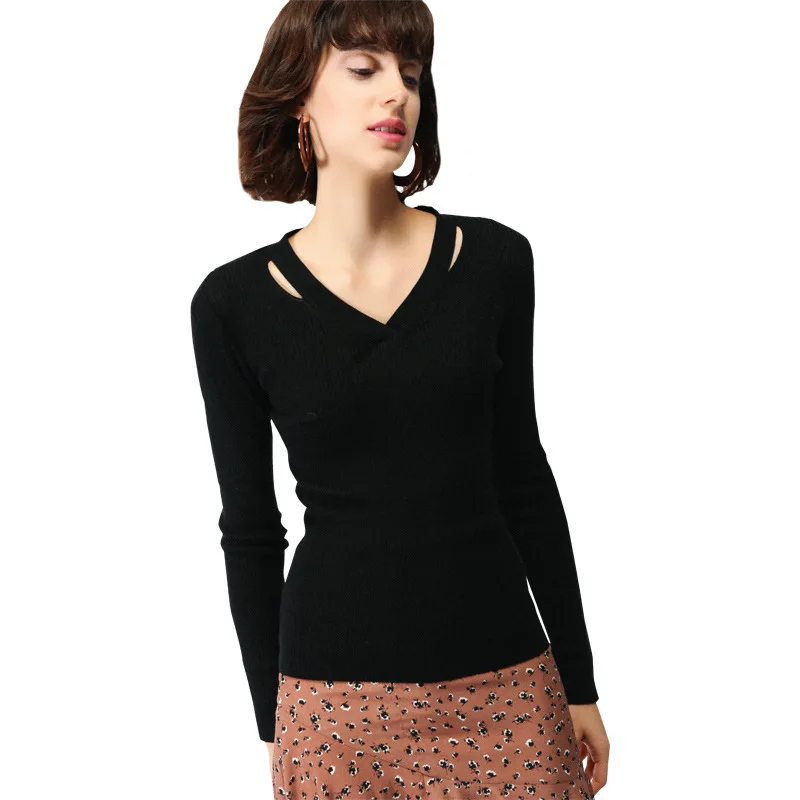 Autumn And Winter sweater women Woman slim thin long sleeve pullover sweater women's fashion wool blends sweater 17041