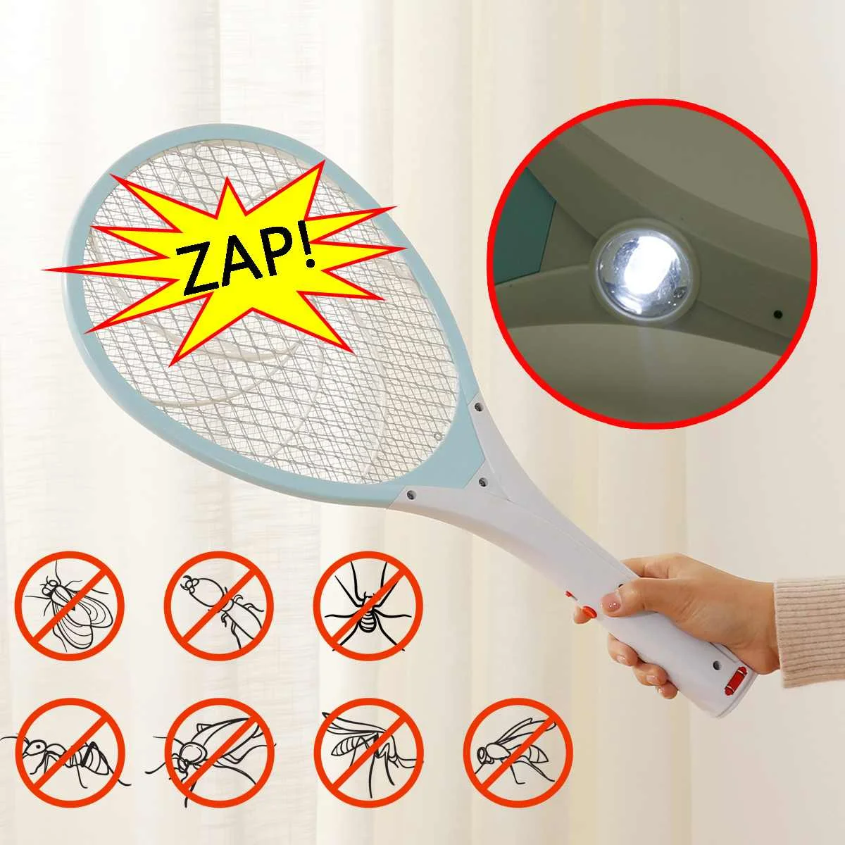 

Handheld Electric Fly Mosquito Swatter Bug Zapper Swatter Racket Rechargeable anti mosquito killer Electric Mosquito Swatter