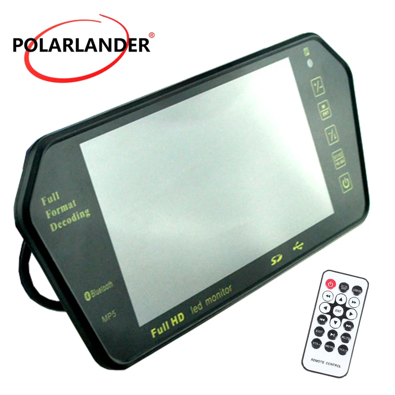 

7 Inch LCD 1024x600 Bluetooth MP5 TF SD FM transmitter car rear view mirror monitor for rear camera reversing priority