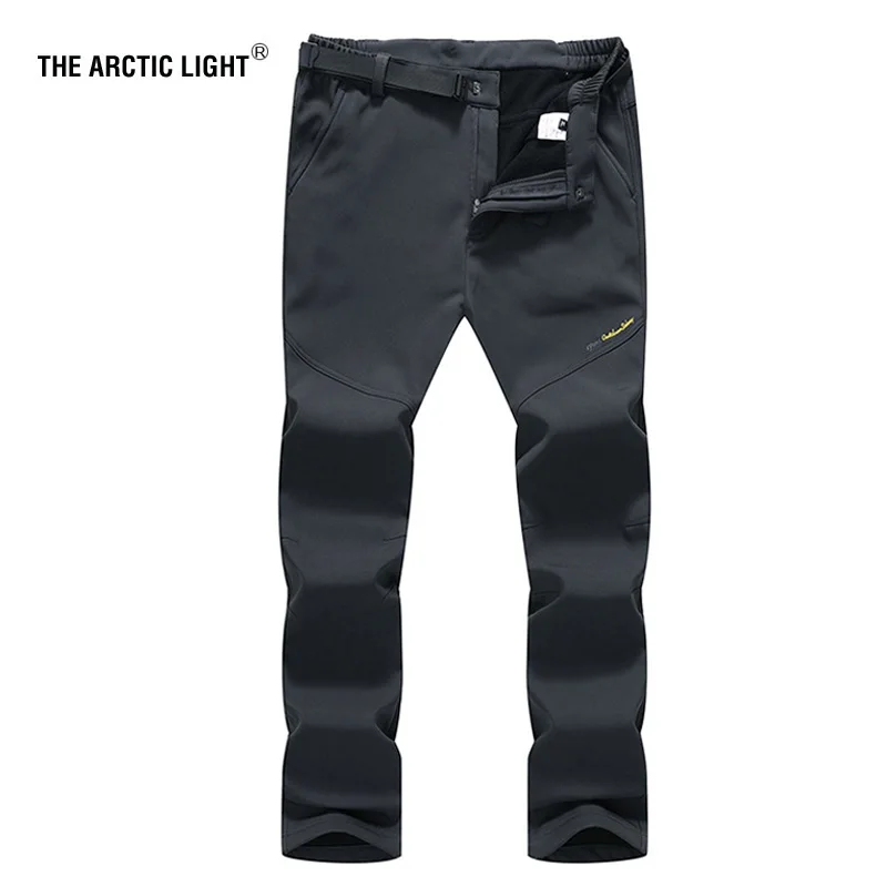 TRVLWEGO hombres senderismo pantalones de cáscara suave cálido al aire libre pantalones de gran tamaño 5XL forro polar de invierno Trekking Camping pantalón