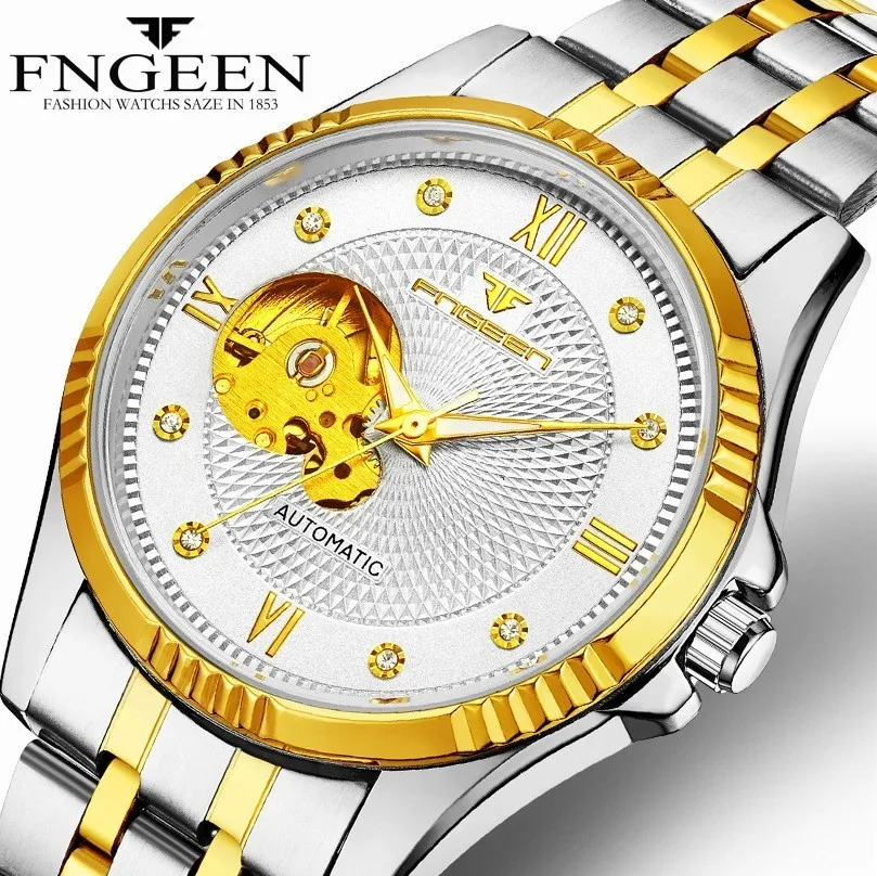 FNGEEN Relogio Automatico Tourbillon для мужчин деловые часы светящиеся стрелки мужской
