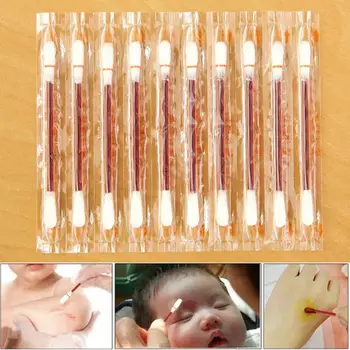 

10 Pcs Disposable Medical Iodine Cotton Stick Iodine Disinfected Cotton Swab Climbing Aid First Aid Safety & Survival Supplies