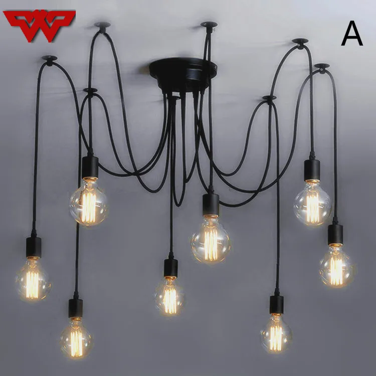Modern Simple American Sky and Women Scattered Lamp Iron Art Bar Nordic Loft Ancient Industrial Lift Pulley Meal Chandelier | Лампы и