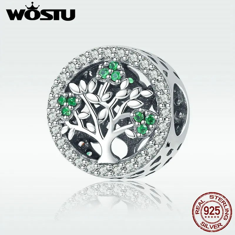 

WOSTU 2019 Genuine 925 Sterling Silver Tree for life Charm Bead fit Original Luxury Bracelet Fashion Silver Jewelry Gift DXC919