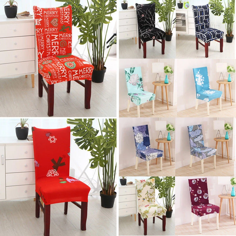 2018 Newest Hot Christmas Stretch Fox Fabric Dining Room Wedding Kitchen Home Chair Seat Covers Chair Cover Aliexpress