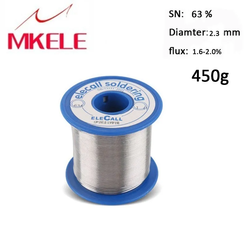 

electric soldering solder tin lead 63/37 Tin 2.3mm 450g Pure Rosin Core Lead Roll Flux Reel Melt Soldering