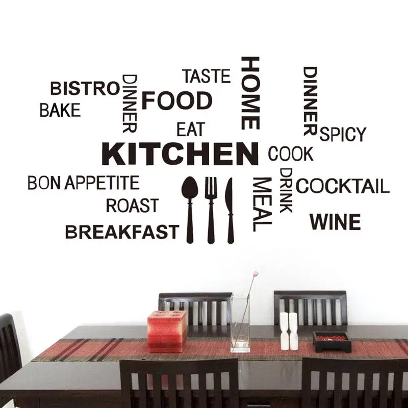 Letters KITCHEN Wall Stickers Wall Decorations Non-toxic PVC Household Painting For Living Room Bedroom Decorative Beautiful Letters KITCHEN Wall Stickers Wall Decorations Non-toxic PVC Household Painting For Living Room Bedroom Decorative Beautiful