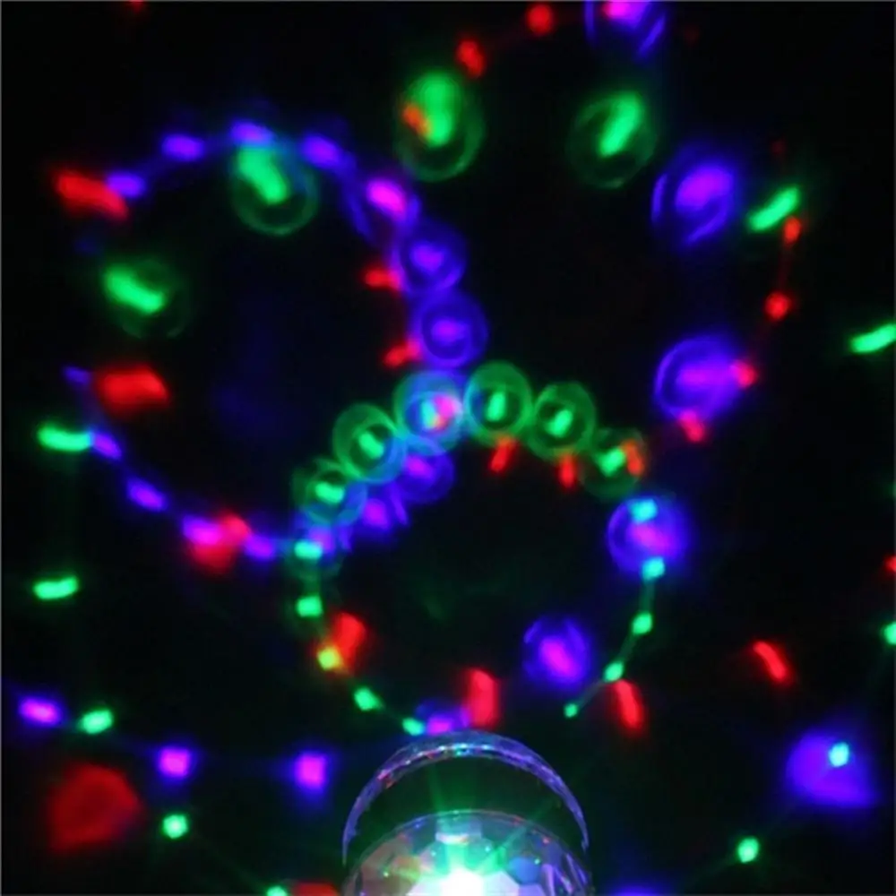 

E27 3W RGB Dual-head Rotary RGB LED Stage Light Small Magic Ball Light