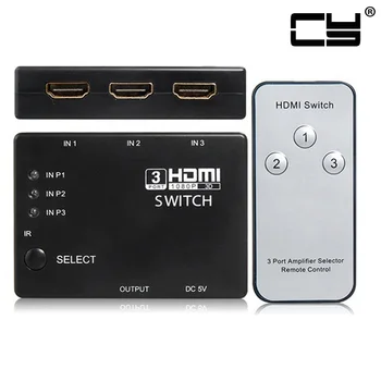 

Chenyang HDMI 1.3b 1080p HDTV Splitter Switcher 3x1 Auto Switch 3-In-1-Out Adapter with Remote Selecter