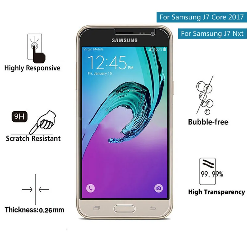 Прозрачное закаленное стекло для Samsung Galaxy J7 Nxt Защитное Core 2017 Защитная пленка