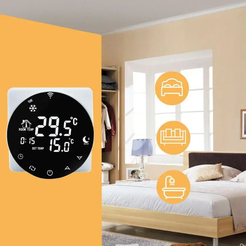 

Intelligent WiFi Temperature Controller Thermostat for Alexa/Google Home 16A LCD Digital Display Thermostat