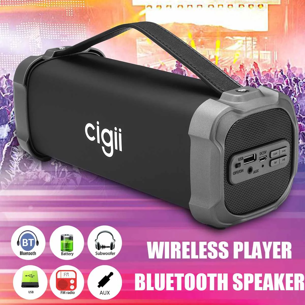Portable USB Bluetooth Speaker Waterproof Outdoor Wireless Shower Bass FM Radio