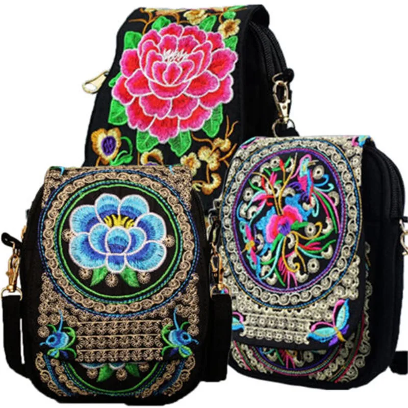 Новая Цветочная вышитая женская сумка на плечо в китайском стиле, сумка-мессенджер через плечо, женская сумка