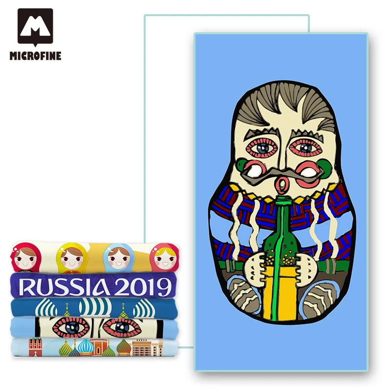 Microfine микрофибра пляжные полотенца индивидуальный Русский стиль для новогоднего