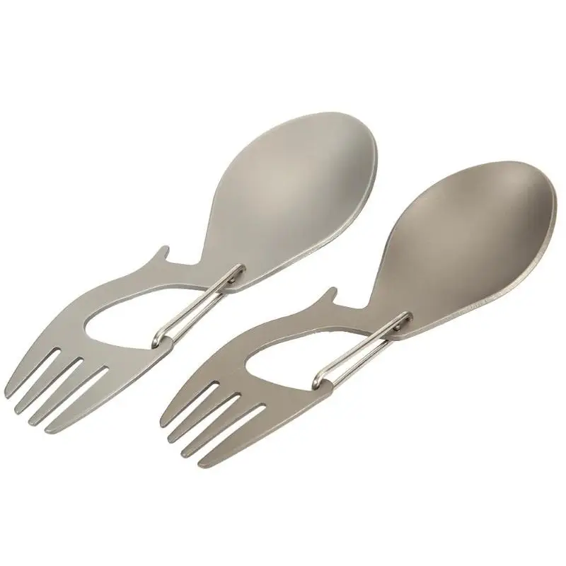

Portable Outdoor Tools Multifunctional Cookware Stainless steel Spoon Fork Survival Camping Equipment Bottle Opener