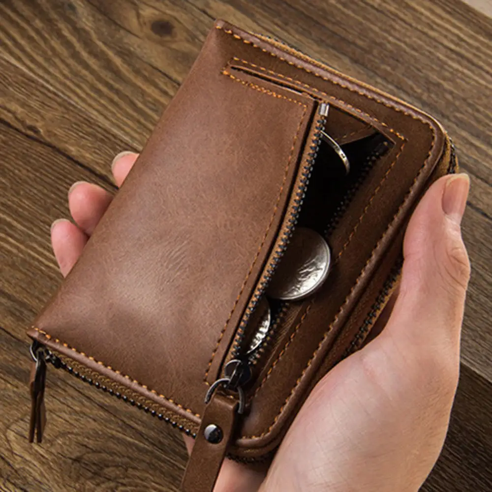 

Brand Wallet Men Wallets Short PU Leather Male Wallet Purse Card Holder Fashion Man Zipper Wallet Multifunction Card Package