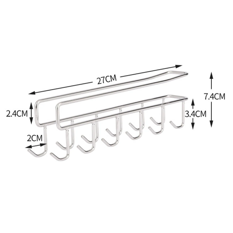 Кухонный стеллаж для хранения, шкаф, подвесной крючок, Вешалка из нержавеющей стали, крючки для кухни, вешалка для полотенец, крючок для хранения спальни, ванной комнаты