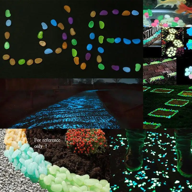 

100pcs Luminous Garden Aquariums Fish Tank Stones Crafts Decor Luminous Stones Pebbles Aquariums Ornament Party Fish Tank Supply