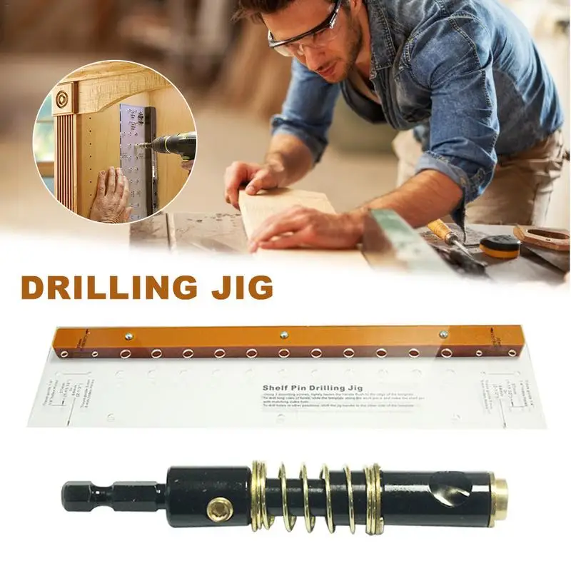 

Woodworking Projects Drilling Jig Hinge Mounting Shelf Pin Home Bit Tool Self-Centering Multifunctional Furniture Cabinet Door