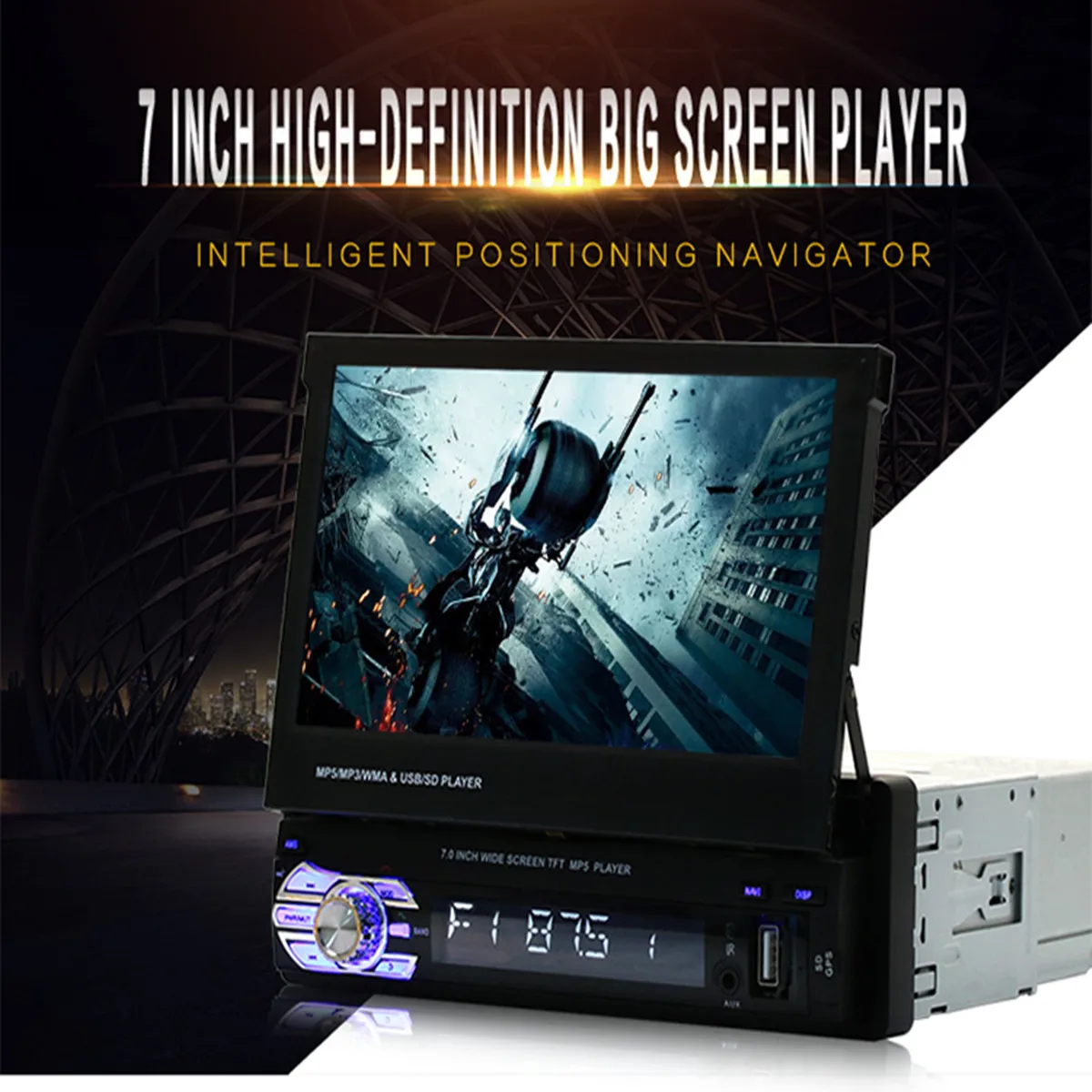 

Universal Car GPS Navi Single 1 Din 7 Inch HD Touchs Screen DVD/CD/MP3/MP5 Player bluetooth GPS Navigation+Camera