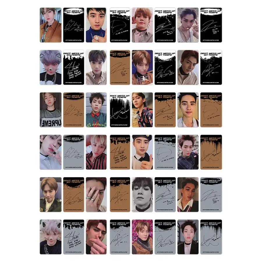 

Kpop EXO Don't Mess up My Tempo Autograph Photo Card New Album Signature Plastic Photocard Cards 24pcs