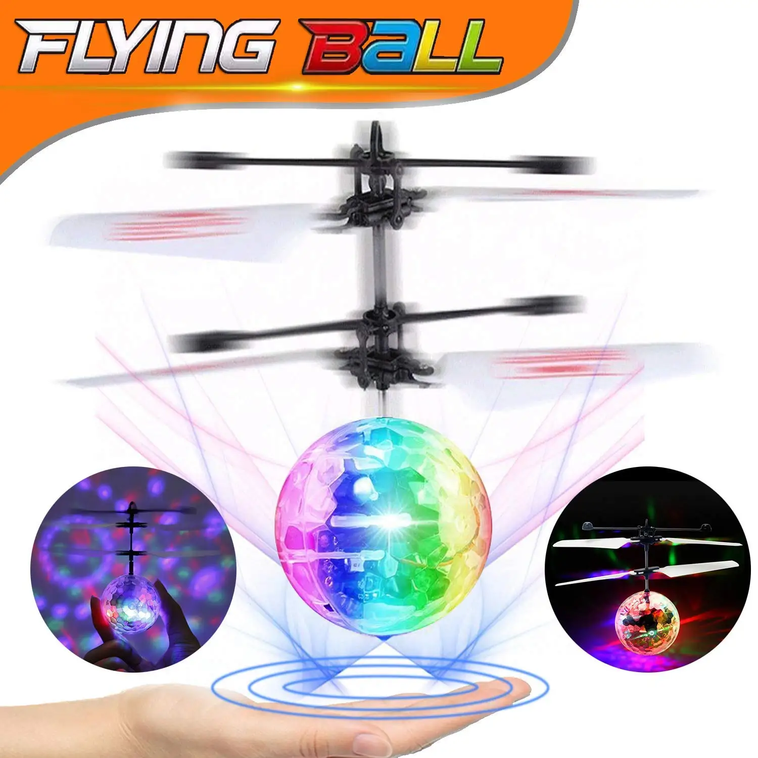 

Kids Luminous Magic Electric Mini drone Flying Ball Helicopter Colorful Flashing LED Light Infrared Sensor Toys For Children