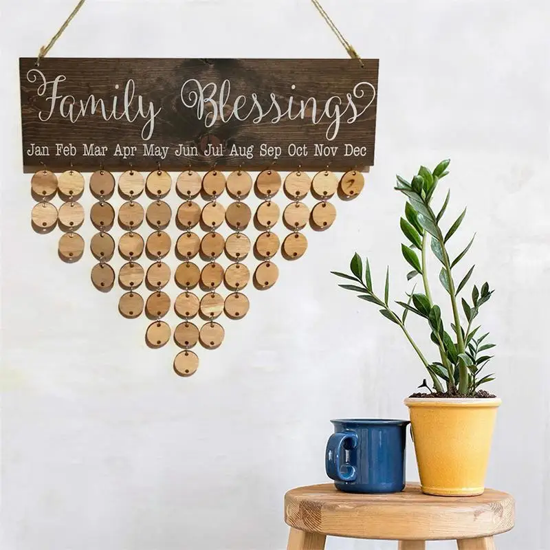 

Wooden American Country Style Calendar Listing Family Friends Birthday Reminder Message Board Plaque Wall Hangings