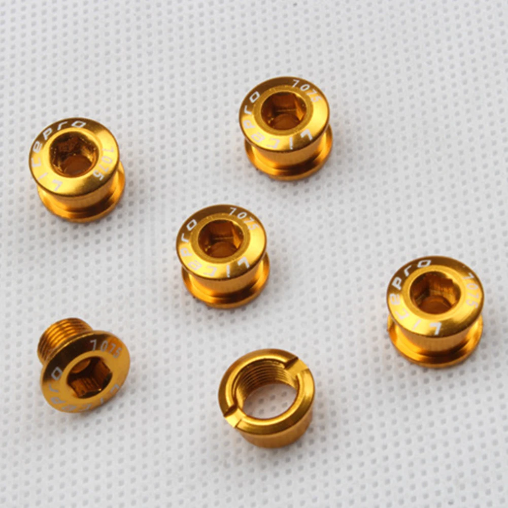 

5pcs Cycling CNC Aluminum Single Crank Chain Ring Bolt Fit for Bicycle