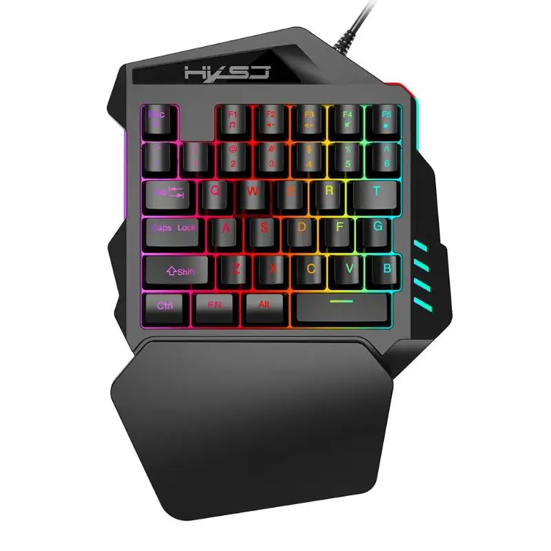 

New Arrival V100 1.6m Wired Gaming Keyboard Mechanical Feel Backlight 35 Keys One-handed Keyboard Black for PC MINI Keyboard