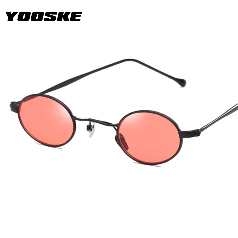 

YOOSKE Small Sungalsses Women Metal Frame Trendy Round Sun Glasses for Men Brand Designer 2019 Retro Yellow Sunglass UV400