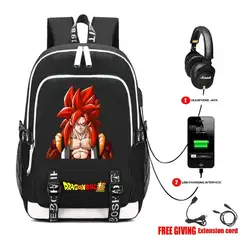 Универсальный USB зарядки разъем для наушников рюкзаки Японии аниме Dragon Ball Z рюкзак подростков сумка ноутбука школьная сумка 32 стиль