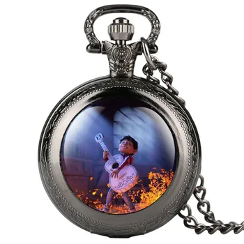 

Fashion Men's Pocket Watch Cartoon Characters Pattern Quartz Pocket Watches Creative Gift Necklace Vintage Pocket Watch Men
