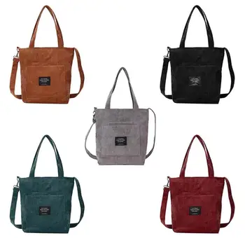 

Preppy Style Classic Large Corduroy Shoulder Bag Women Crossbody Casual Canvas Handbag Messenger Tote Bags Bolsos Mujer M20
