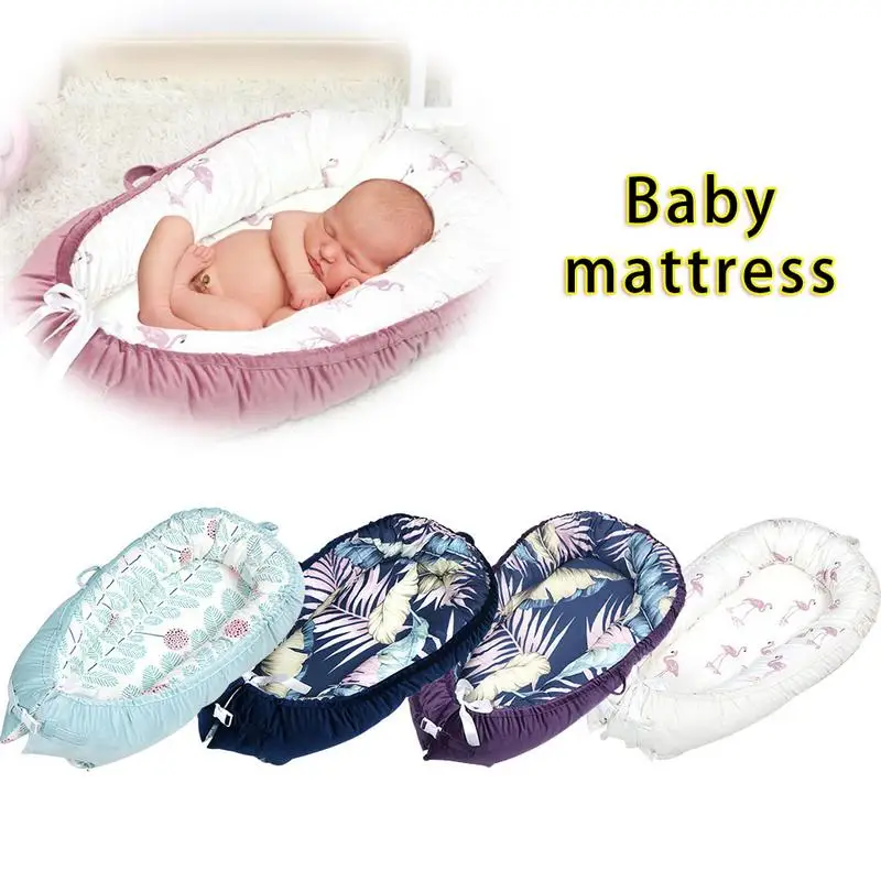Baby Bed Mattress Newborn Uterus Crib Flannel Cotton Velvet Detachable Comfortable Sleep Blanket Light And Easy To Carry