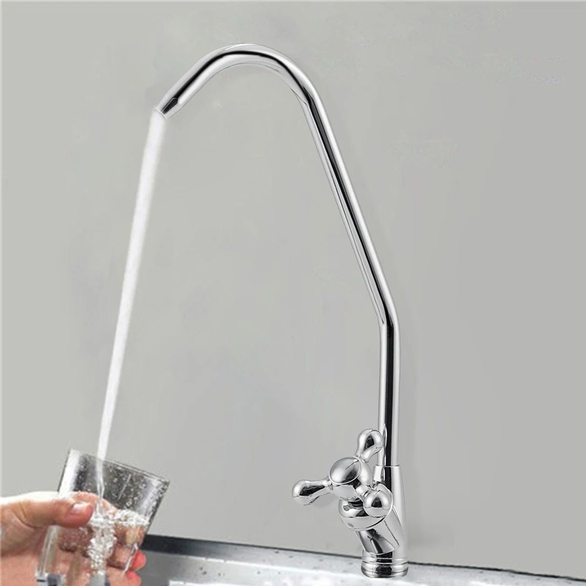 Хромированная отделка обратный осмос питьевой воды фильтр раковина кран с одной ручкой очиститель воды кран подходит для кухни