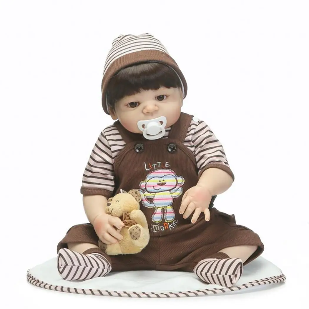 

Kids Soft Silicone Realistic With Clothes Collectibles, Gift, Playmate Reborn 2-4Years Unisex Baby Doll