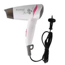 Melhor Kemei KM-2605 do agregado familiar pequeno mini secador de cabelo Branco